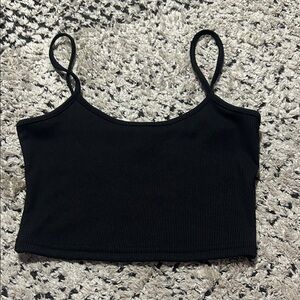 SHEIN Black Ribbed tank Top